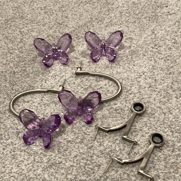 Pottery Barn Kids Other - Pottery Barn Kids Butterfly Tiebacks  & End Caps for Curtains & Rod